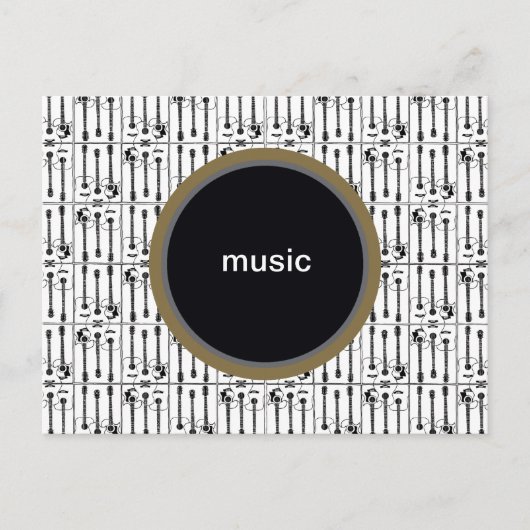 muziek, gitaren briefkaart (Voorkant)