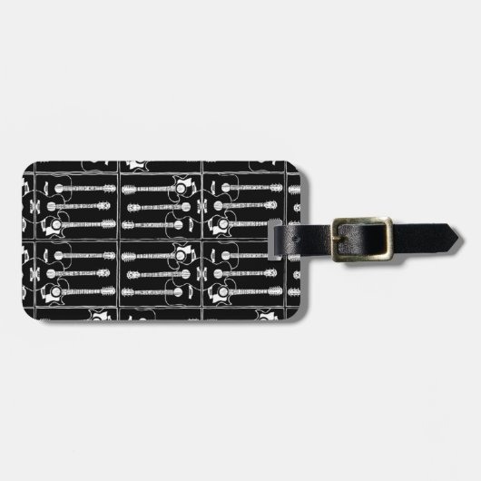 Muziek Gitaren patroon Bagagelabel (Voorkant horizontaal)