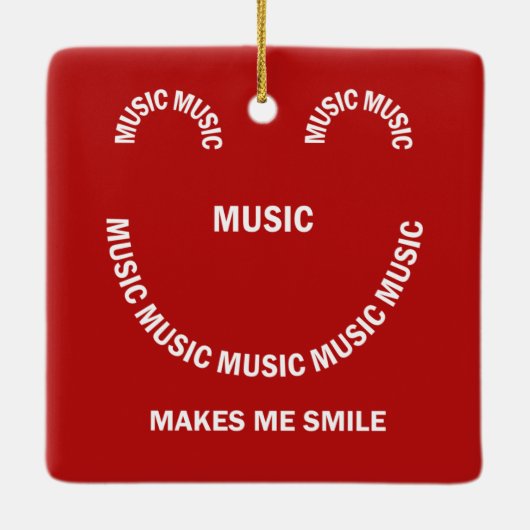 Muziek Glimlach Keramisch Ornament (Achterkant)