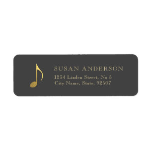 Muziek Gold E8e Opmerking Terug Adres Label