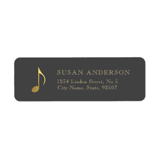 Muziek Gold E8e Opmerking Terug Adres Label (Voorkant)
