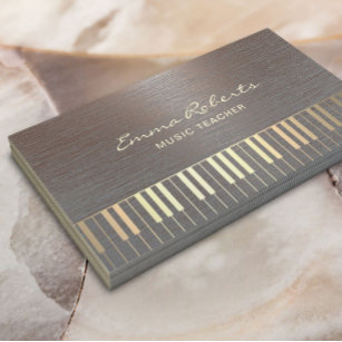 Muziek Gold Piano Keys Musical Stylish Copper Meta Visitekaartje
