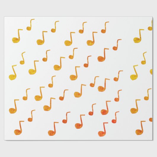 Muziek, Golden Notes Cadeaupapier (Vlak)