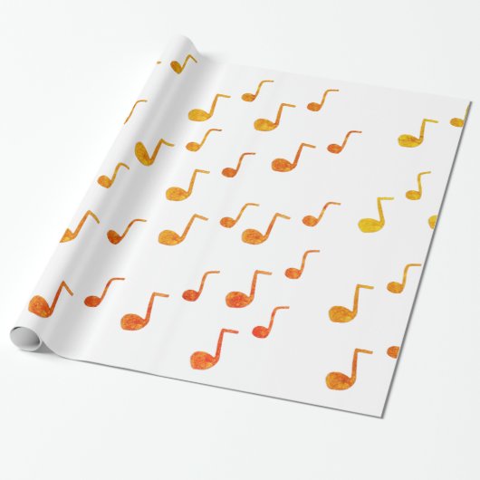 Muziek, Golden Notes Cadeaupapier (Uitgerold)