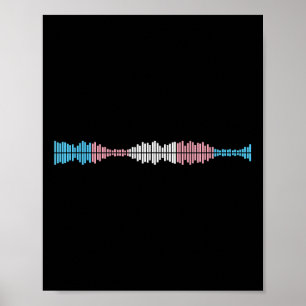 Muziek Golven Subtiele Trans Pride Vlag Transgende Poster