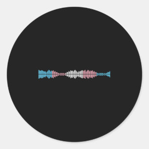 Muziek Golven Subtiele Trans Pride Vlag Transgende Ronde Sticker