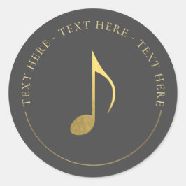 Muziek Goud Achtste Nota Ronde Sticker