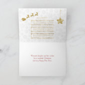 Muziek Goud Kerstlied Kerstvakantie Kaart (Binnen)