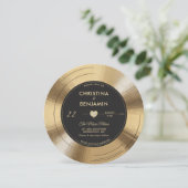 Muziek Goud LP Record Vinyl Modern Wedding Kaart (Staand voorkant)
