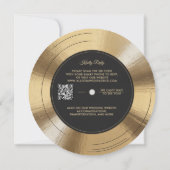 Muziek Goud LP Record Vinyl Modern Wedding Kaart (Achterkant)