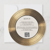Muziek  Gouden LP Vinyl Typografie Wedding Kaart (Achterkant)