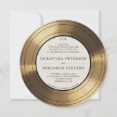 Muziek  Gouden LP Vinyl Typografie Wedding Kaart (Voorkant)