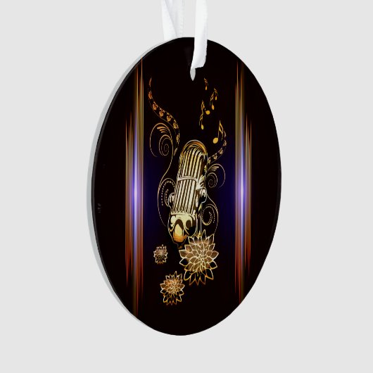 Muziek, gouden microfoon ornament (voorkant)