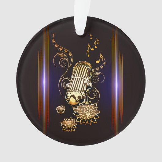 Muziek, gouden microfoon ornament (voorkant)