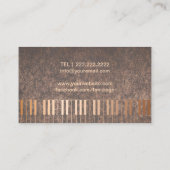 Muziek Gouden Piano Sleutels Muzikaal Modern Koper Visitekaartje (Achterkant)