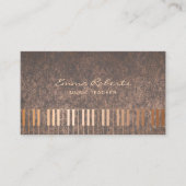 Muziek Gouden Piano Sleutels Muzikaal Modern Koper Visitekaartje (Voorkant)