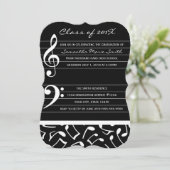 Muziek Graduation Party Uitnodiging Aankondigingen (Staand voorkant)