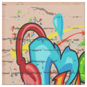 Muziek Graffiti Wall Fabric Stof (Close Up)