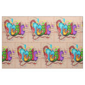 Muziek Graffiti Wall Fabric Stof (Fat Quarter)