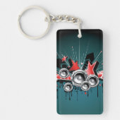 Muziek Grafische Luidsprekers Audio Sleutelhanger (Voorkant)