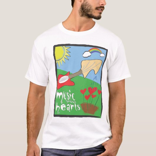 Muziek groeit harten t-shirt (Voorkant)