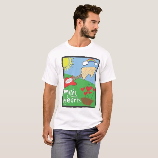 Muziek groeit harten t-shirt (Voorkant volledig)