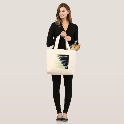 muziek grote tote bag (Voorkant (model))