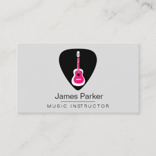 Muziek Guitar Instructor Logo Minimale Musicus Visitekaartje