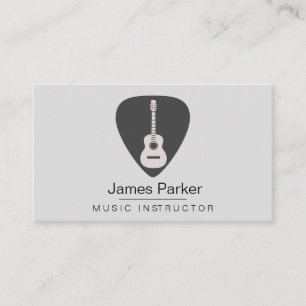 Muziek Guitar Instructor Logo Minimale Musicus Visitekaartje