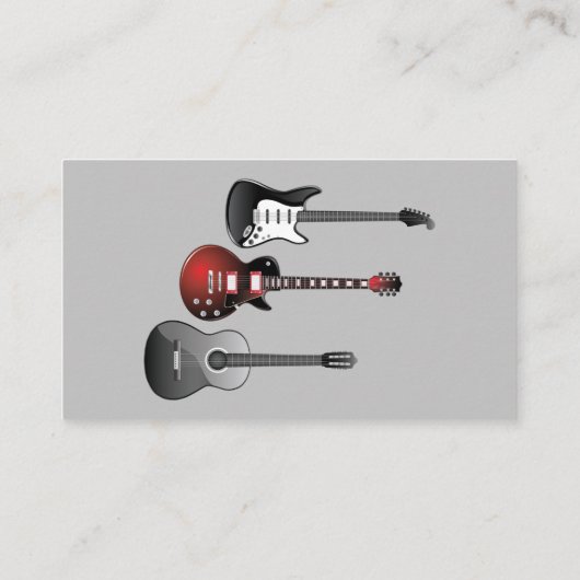 Muziek Guitar Lessen Leerleraar Instructeur Tutor Visitekaartje (Achterkant)