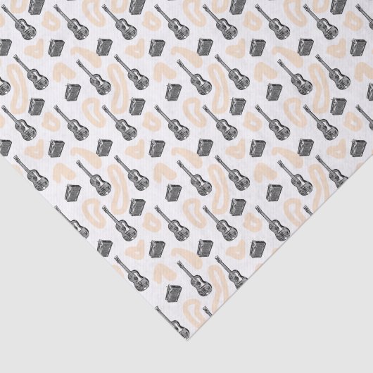 Muziek Guitar Radio Patroon Aangepast weefselpapie Tissuepapier (Detail)