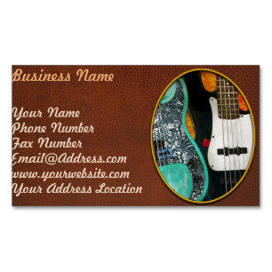 Muziek - Guitar - Rock on guy Magnetisch Visitekaartje