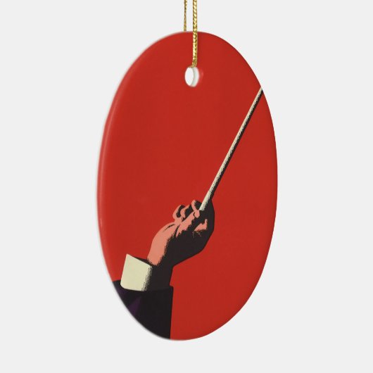  muziek, hand van de geleider die een batterij vas keramisch ornament (Rechts)