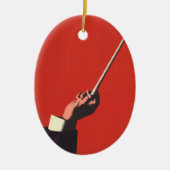  muziek, hand van de geleider die een batterij vas keramisch ornament (Voorkant)