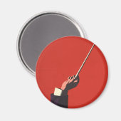  muziek, hand van de geleider die een batterij vas magneet (Voorkant / Achterkant)