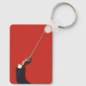  muziek, hand van de geleider die een batterij vas sleutelhanger (Achterkant)