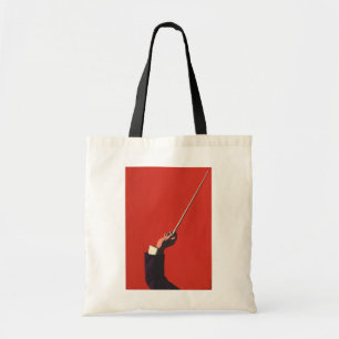  muziek, hand van de geleider die een batterij vas tote bag