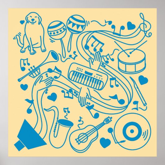 Muziek Handen - ASL Design Poster (Voorkant)