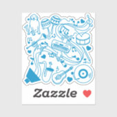 Muziek Handen - ASL Design Sticker (Vel)