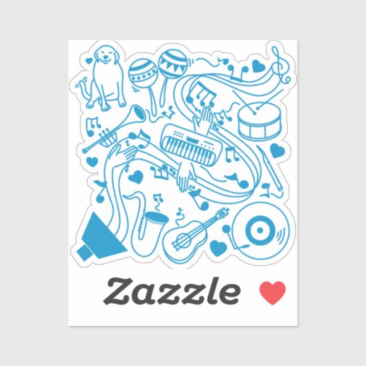 Muziek Handen - ASL Design Sticker (Vel)