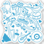 Muziek Handen - ASL Design Sticker (Voorkant)