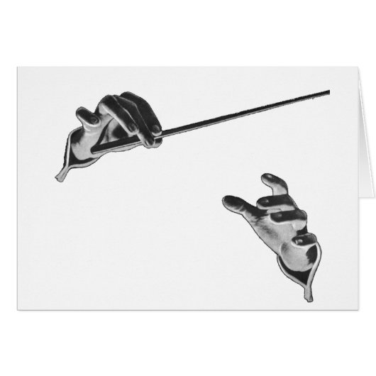  muziek, handen van de geleider met een batterij (Voorkant Horizontaal)