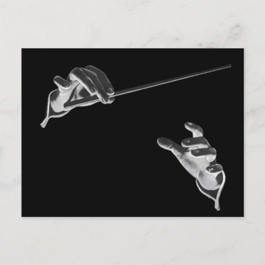  muziek, handen van de geleider met een batterij briefkaart (Voorkant)