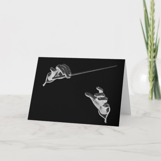  muziek, handen van de geleider met een batterij kaart (Voorkant)