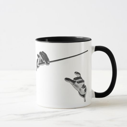  muziek, handen van de geleider met een batterij mok (Rechts)