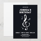 Muziek harmonie zwart-wit verjaardag kaart (Voorkant / Achterkant)