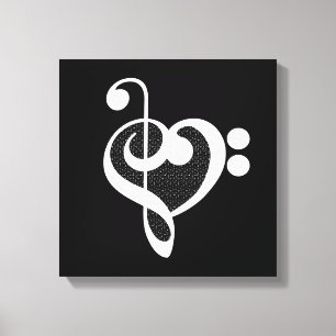 Muziek Hart - Ik hou van Muziek Canvas Afdruk