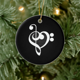 Muziek Hart - Ik hou van Muziek Keramisch Ornament
