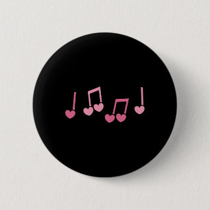 Muziek Hart Muzieknoot Grappige Muzikant Kinderen  Ronde Button 5,7 Cm