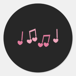 Muziek Hart Muzieknoot Grappige Muzikant Kinderen Ronde Sticker